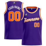 Custom Stitched Basketball Jersey for Men, Women  And Kids Purple-Orange