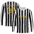 Custom Basketball Soccer Football Shooting Long T-Shirt for Adults and Kids Stripe-Black enthsush