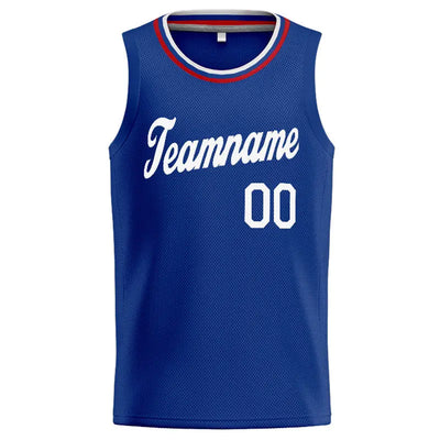 Custom Stitched Basketball Jersey for Men, Women And Kids Royal-White-Red enthsush