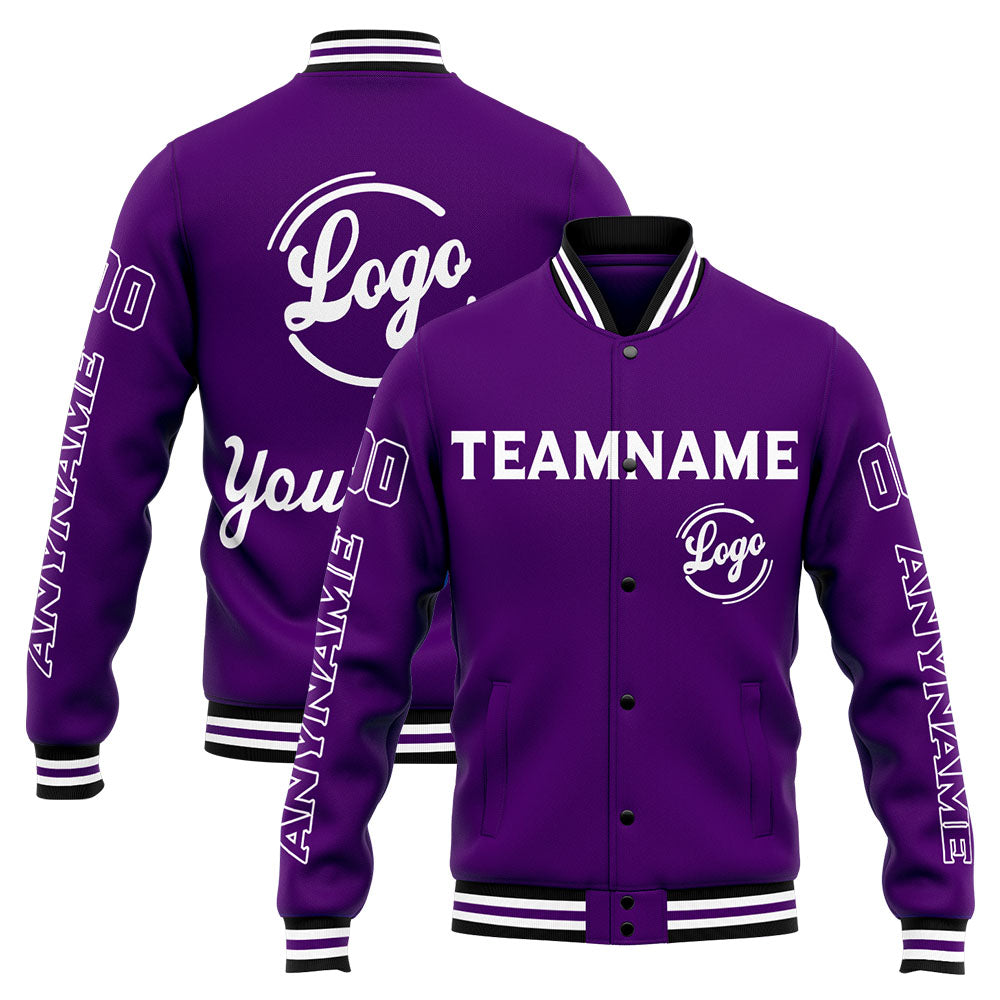 Custom Varsity Jacket Letterman jacket for Men, Women and Youth Purple enthsush