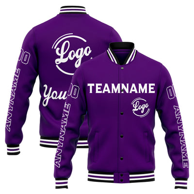 Custom Varsity Jacket Letterman jacket for Men, Women and Youth Purple enthsush