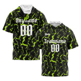 Custom Black Neon Green Short Sleeve Hoodies for Men Women Shirts with Hoods Printed Name Logo