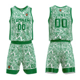 Custom Basketball Jersey Uniform Suit Printed Your Logo Name Number White-Green