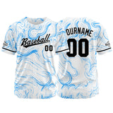 Custom Full Print Design Authentic Baseball Jersey white-blue