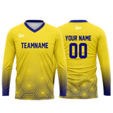 Custom Yellow Dark Blue Basketball Soccer Football Shooting Long T-Shirt for Adults and Kids