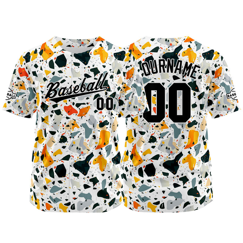 Custom Full Print Design Authentic Baseball Jersey white-orange