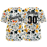 Custom Full Print Design Authentic Baseball Jersey white-orange