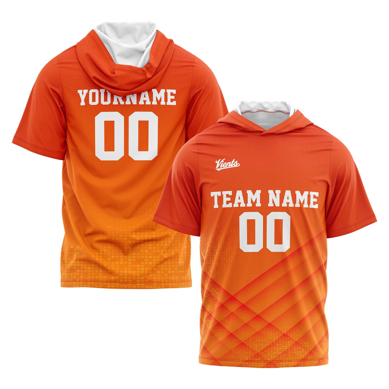 Custom Orange Sleeve Hoodies for Men Women Shirts with Hoods Printed Name Logo enthsush