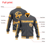 Custom Varsity Jacket Letterman jacket for Men, Women and Youth Grey Yellow