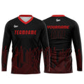 Custom Black Red Basketball Soccer Football Shooting Long T-Shirt for Adults and Kids enthsush