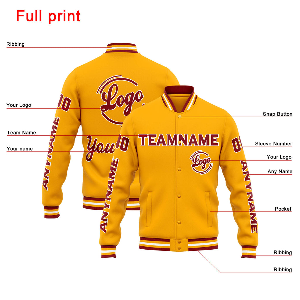 Custom Varsity Jacket Letterman jacket for Men, Women and Youth Orange Red enthsush