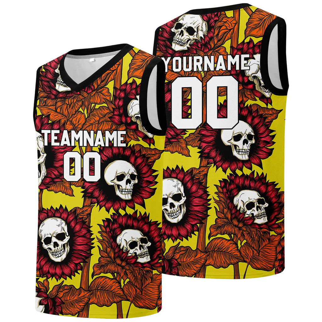Custom basketball jersey for men and women. Stitched and printed name, number and logo Yellow enthsush