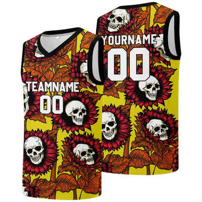 Custom basketball jersey for men and women. Stitched and printed name, number and logo Yellow enthsush