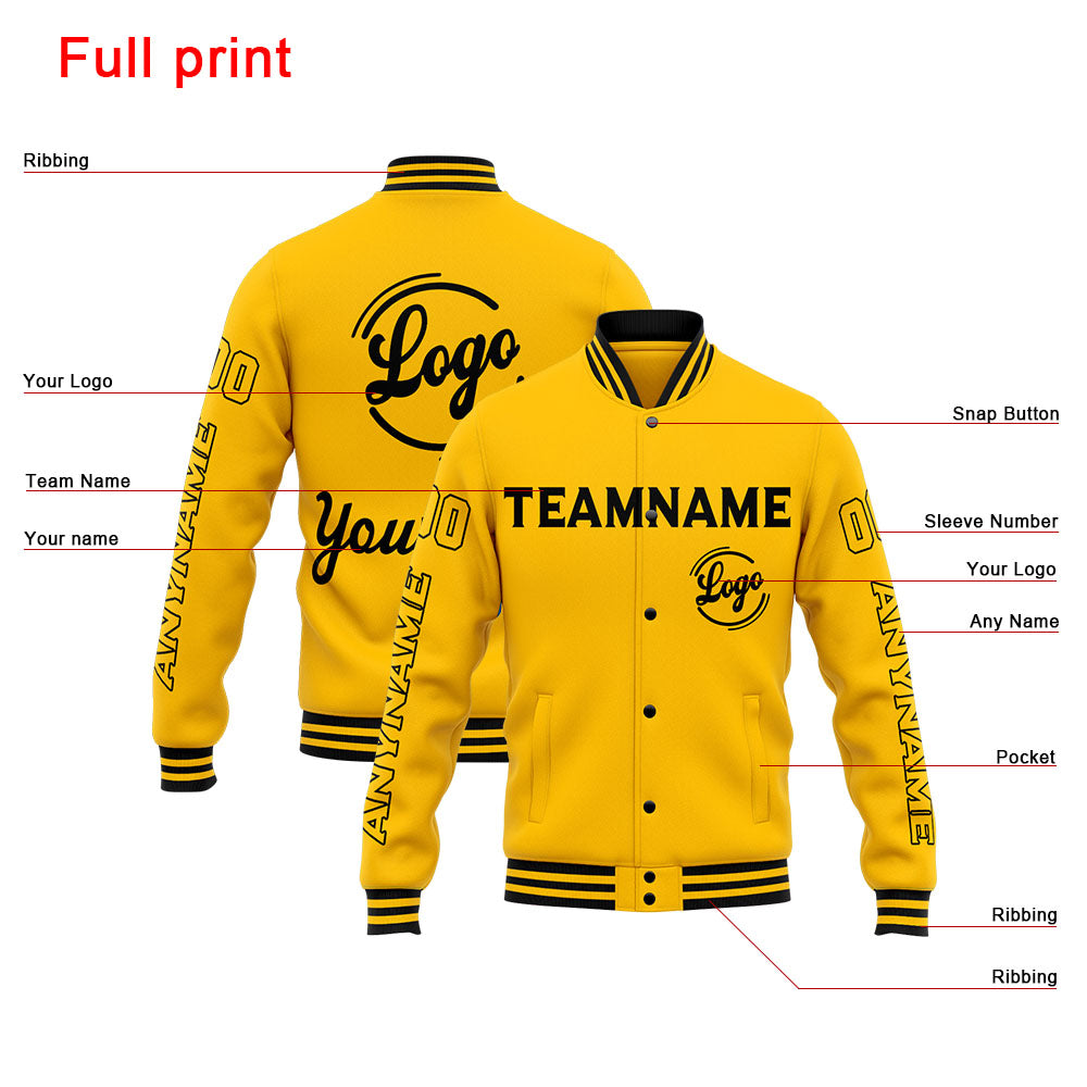 Custom Varsity Jacket Letterman jacket for Men, Women and Youth Yellow enthsush