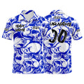 Custom Football Polo Shirts  Add Your Unique Logo/Name/Number Royal&White enthsush