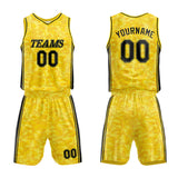 Custom Basketball Jersey Uniform Suit Printed Your Logo Name Number Yellow