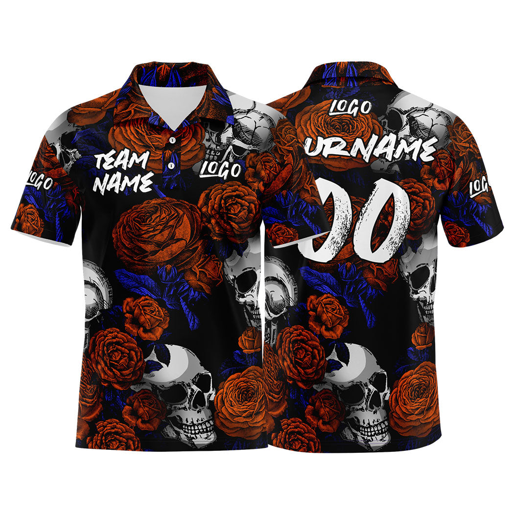Custom Football Polo Shirts  Add Your Unique Logo/Name/Number Orange enthsush