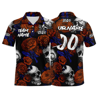 Custom Football Polo Shirts  Add Your Unique Logo/Name/Number Orange enthsush