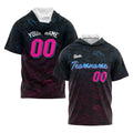 Custom Black Pink Light Blue Short Sleeve Hoodies for Men Women Shirts with Hoods Printed Name Logo enthsush