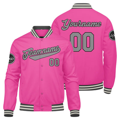 Custom Varsity Jacket Letterman jacket for Men, Women and Youth Pink enthsush