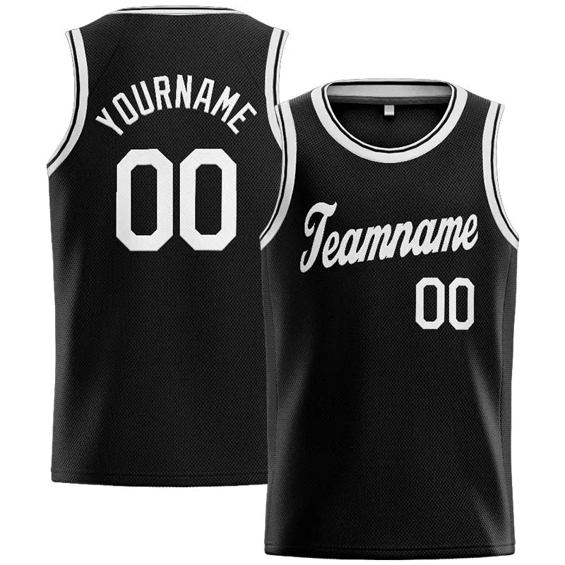 Custom Stitched Basketball Jersey for Men, Women And Kids Black-White enthsush