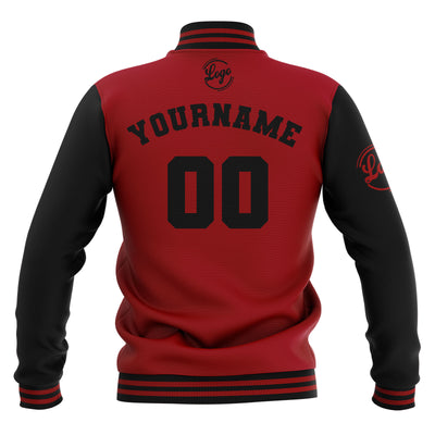 Custom Black Red Waterproof Varsity Jackets Personalized Stitched Name Number Logo to Letterman Jackets enthsush