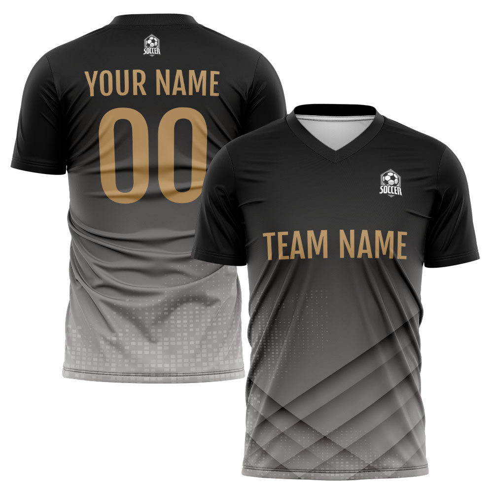 Custom Soccer Jerseys for Men Women Personalized Soccer Uniforms for Adult and Kid Black&Gray enthsush