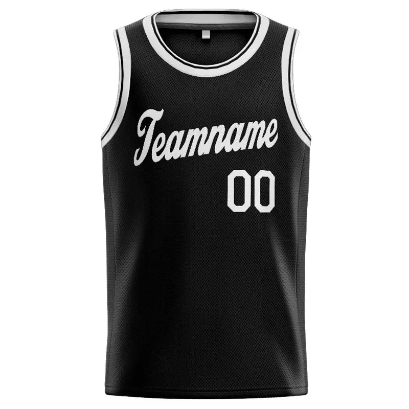 Custom Stitched Basketball Jersey for Men, Women And Kids Black-White enthsush