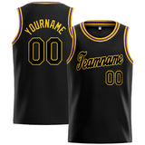 Custom Stitched Basketball Jersey for Men, Women And Kids Black-Yellow