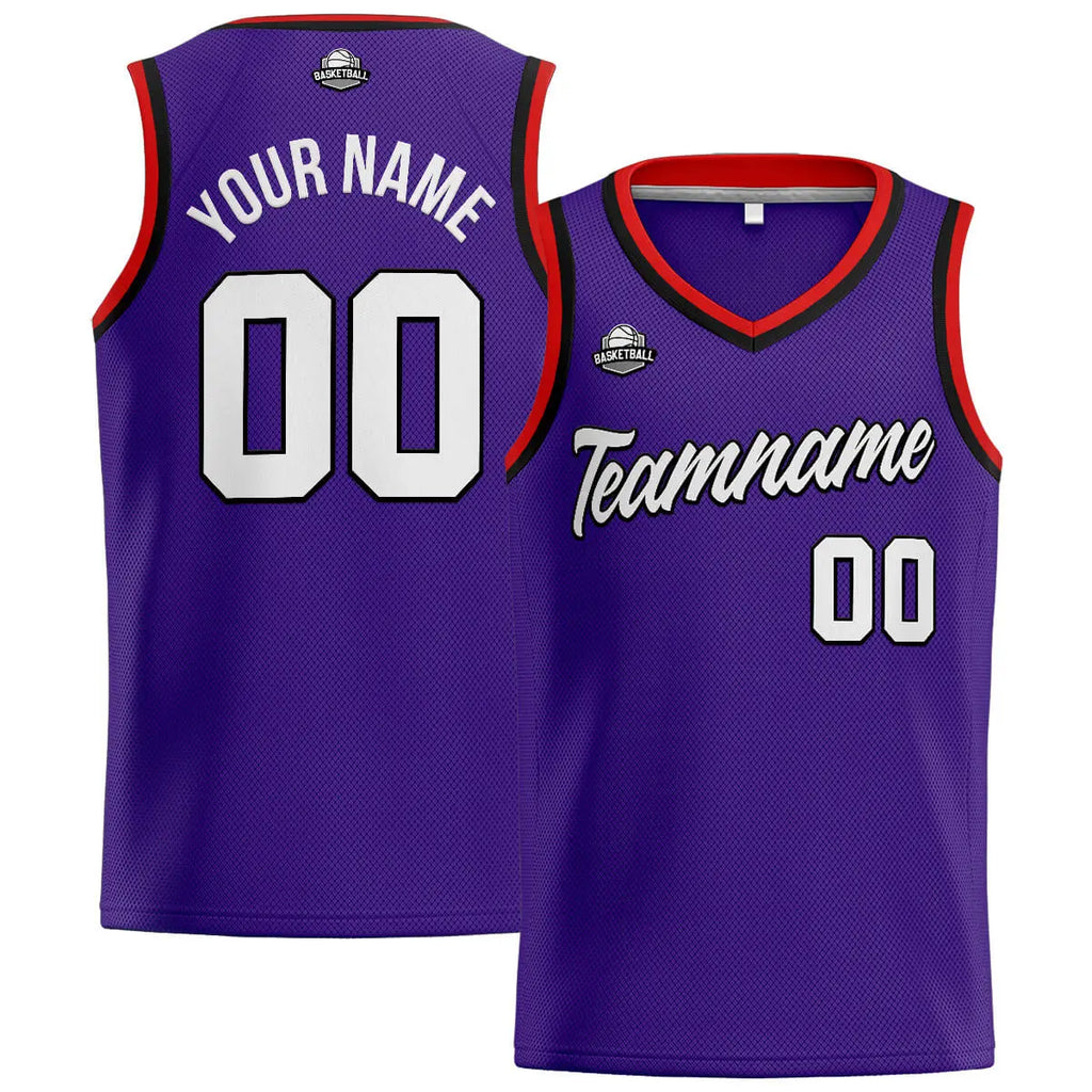 Custom Stitched Basketball Jersey for Men, Women  And Kids Purple-White-Red enthsush