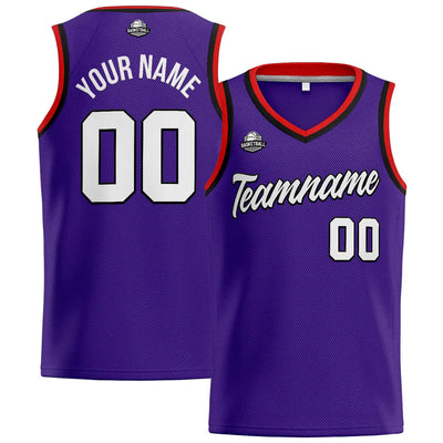 Custom Stitched Basketball Jersey for Men, Women  And Kids Purple-White-Red enthsush
