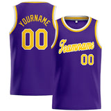 Custom Stitched Basketball Jersey for Men, Women And Kids Purple-Yellow-White