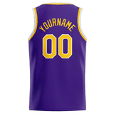 Custom Stitched Basketball Jersey for Men, Women And Kids Purple-Yellow-White