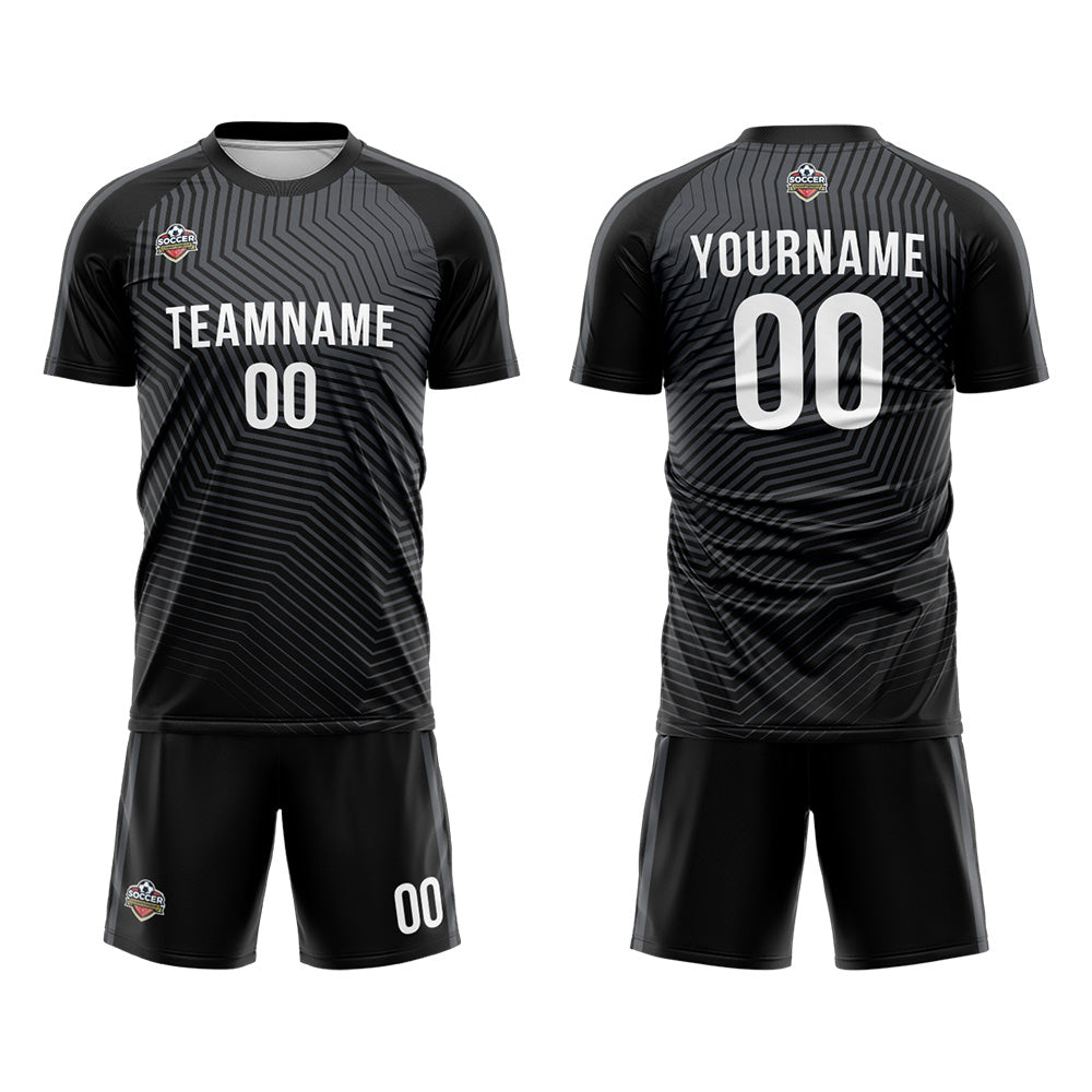 Custom Soccer Jerseys for Men Women Personalized Soccer Uniforms for Adult and Kid Black-Gray enthsush