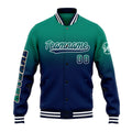 Custom Gradient Varsity Jacket Letterman jacket for Men, Women and Youth Green&Navy enthsush