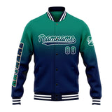 Custom Gradient Varsity Jacket Letterman jacket for Men, Women and Youth Green&Navy