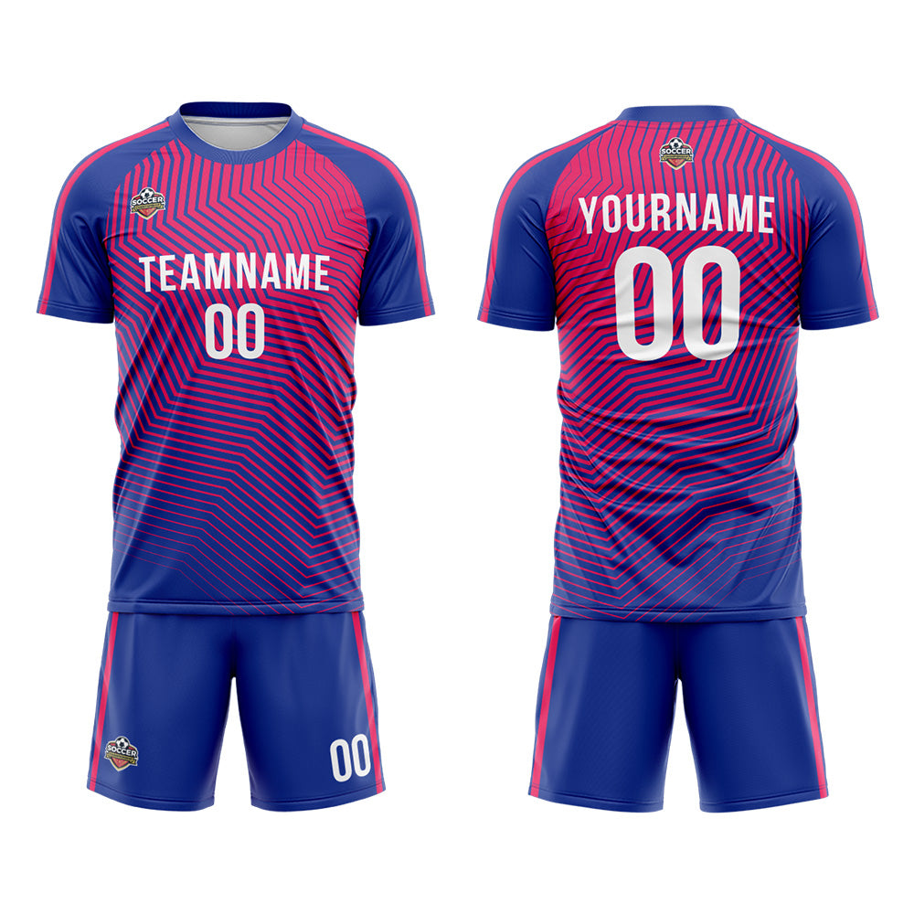 Custom Soccer Jerseys for Men Women Personalized Soccer Uniforms for Adult and Kid Royal-Pink enthsush