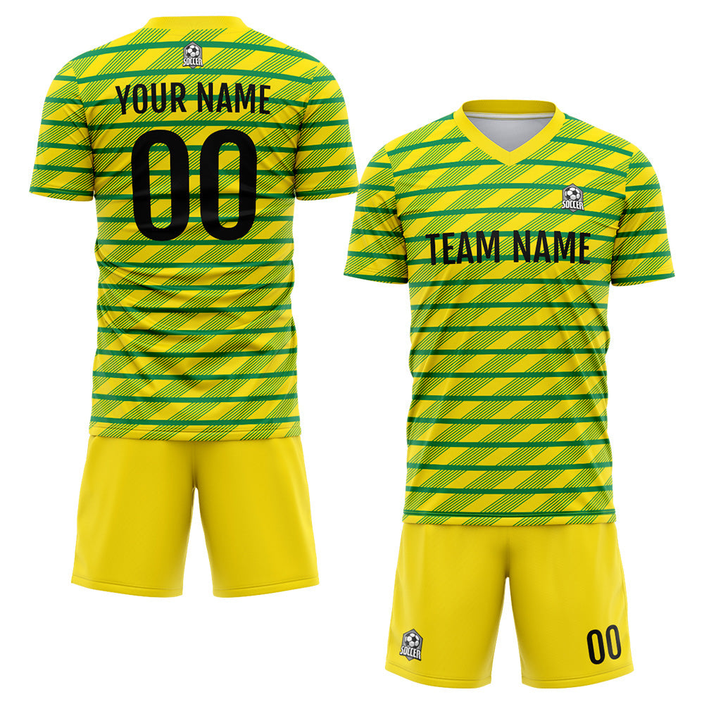 Custom Soccer Jerseys for Men Women Personalized Soccer Uniforms for Adult and Kid Yellow-Green enthsush