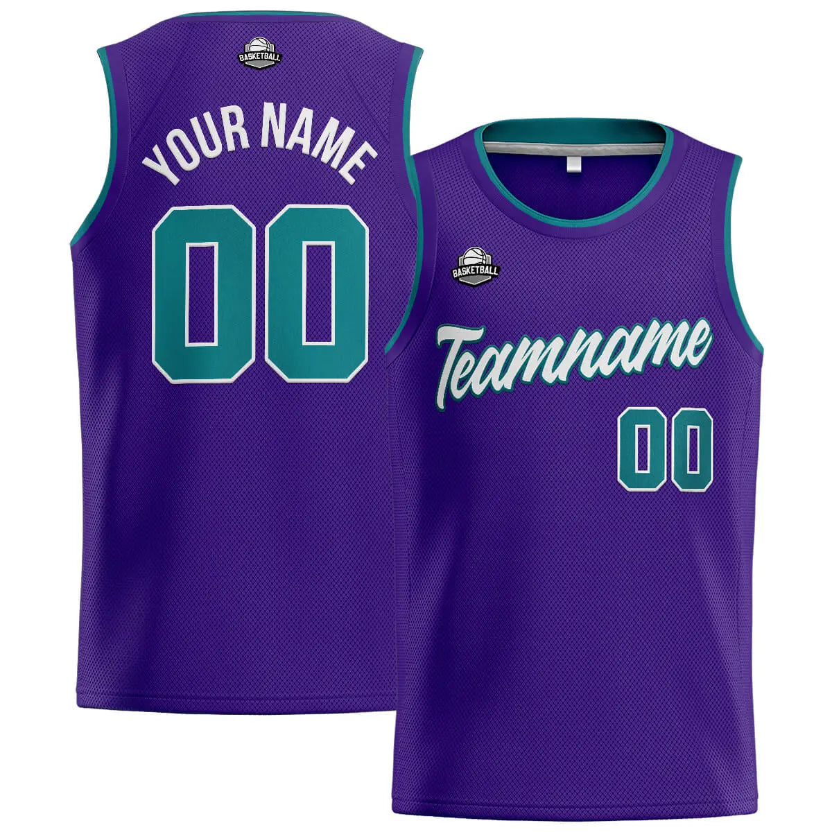 Custom Stitched Basketball Jersey for Men, Women  And Kids Purple-Teal enthsush