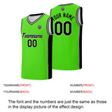 Custom basketball jersey shorts for men and women. Embroidered and printed name, number and logo Neon Green