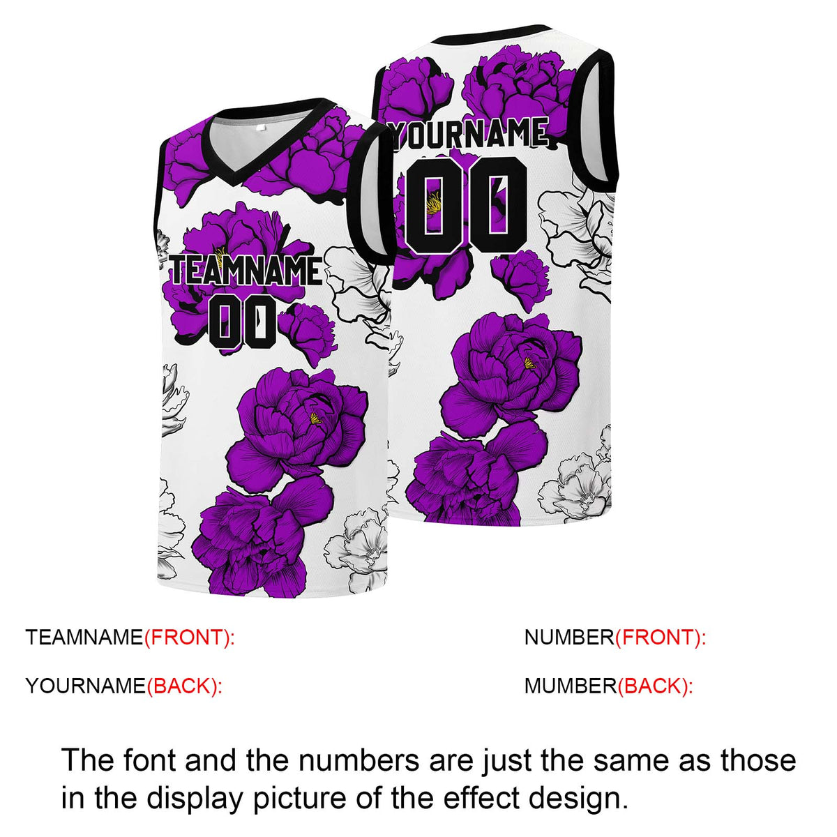 Custom basketball jersey for men and women. Stitched and printed name, number and logo Purple enthsush