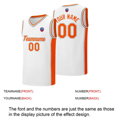 Custom basketball jersey shorts for men and women. Embroidered and printed name, number and logo White enthsush