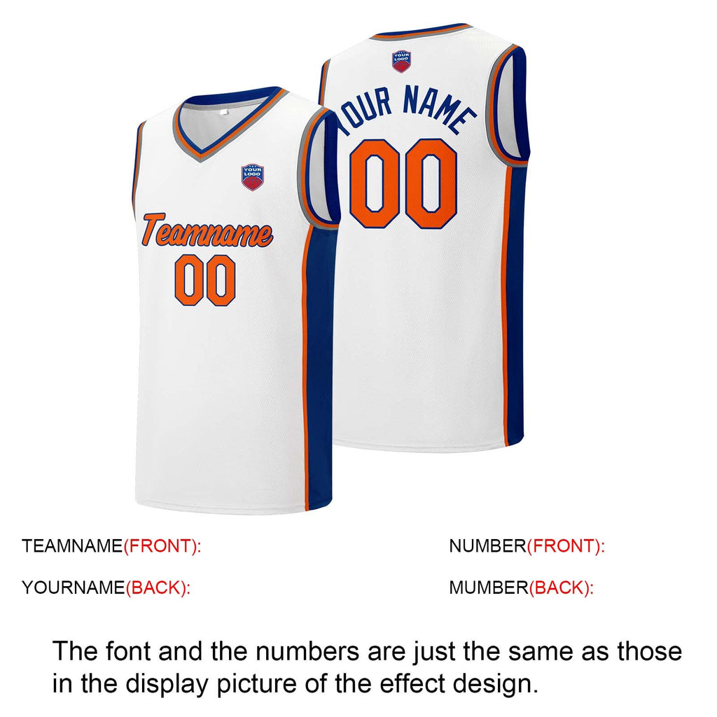 Custom basketball jersey shorts for men and women. Embroidered and printed name, number and logo White enthsush