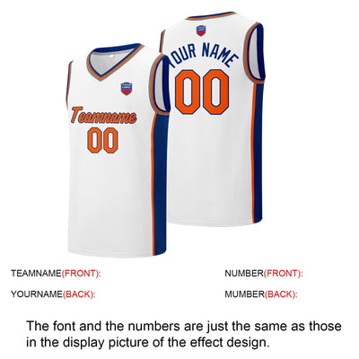 Custom basketball jersey shorts for men and women. Embroidered and printed name, number and logo White enthsush