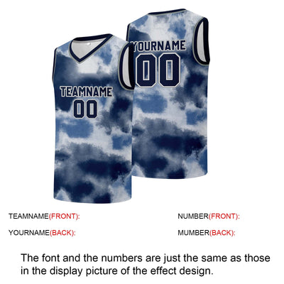 Custom basketball jersey for men and women. Stitched and printed name, number and logo Navy enthsush