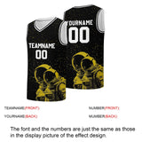 Custom basketball jersey for men and women. Stitched and printed name, number and logo Black