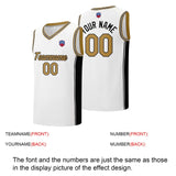 Custom basketball jersey shorts for men and women. Embroidered and printed name, number and logo White