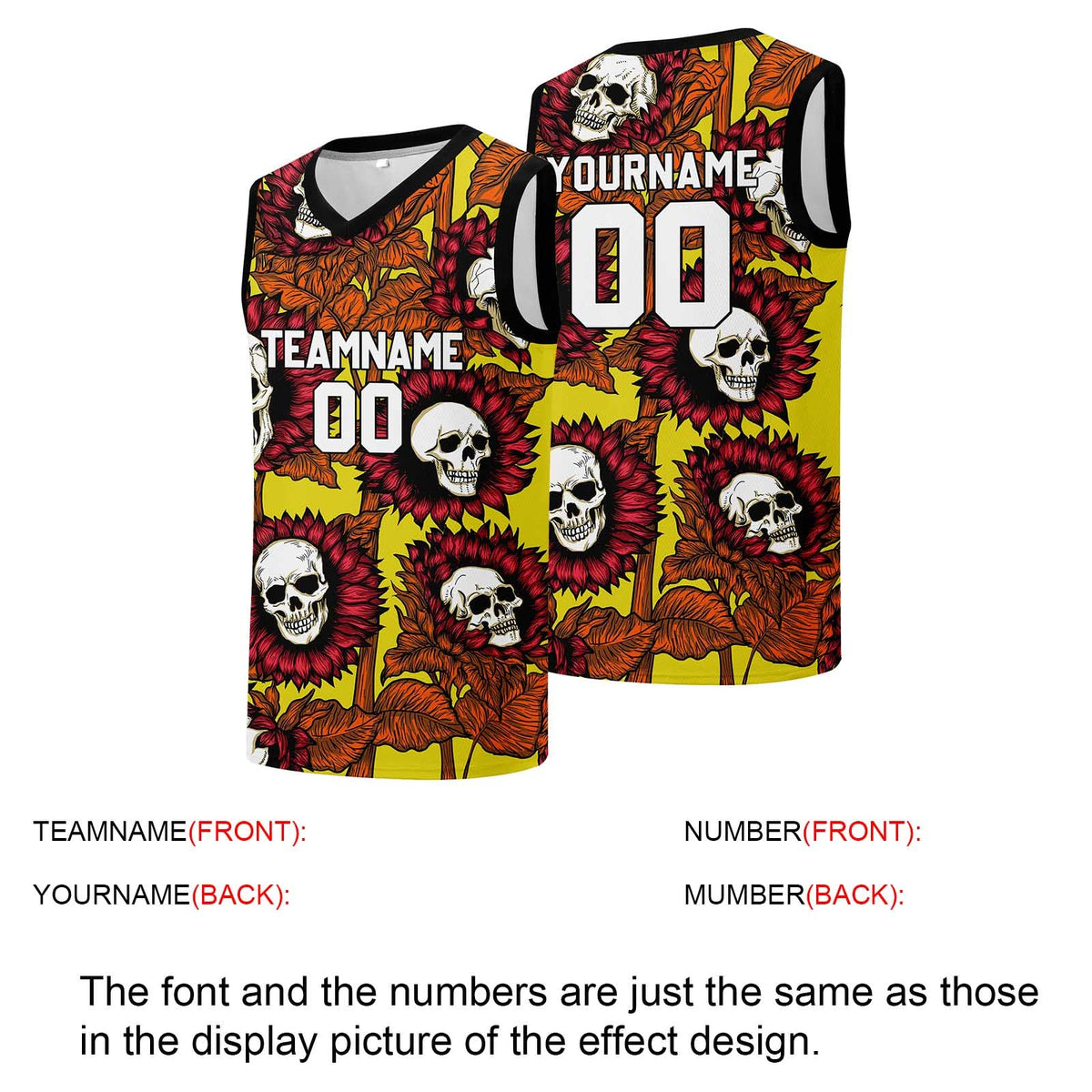 Custom basketball jersey for men and women. Stitched and printed name, number and logo Yellow enthsush