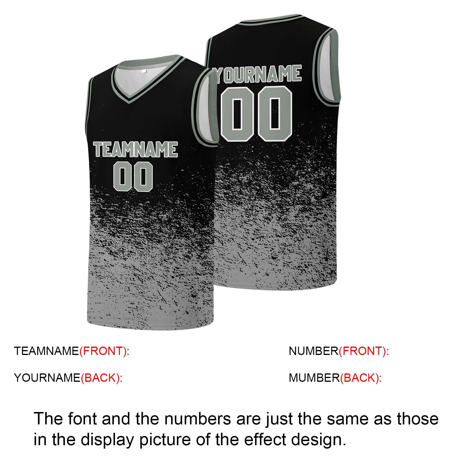 Custom basketball jersey for men and women. Stitched and printed name, number and logo Black&Gray enthsush