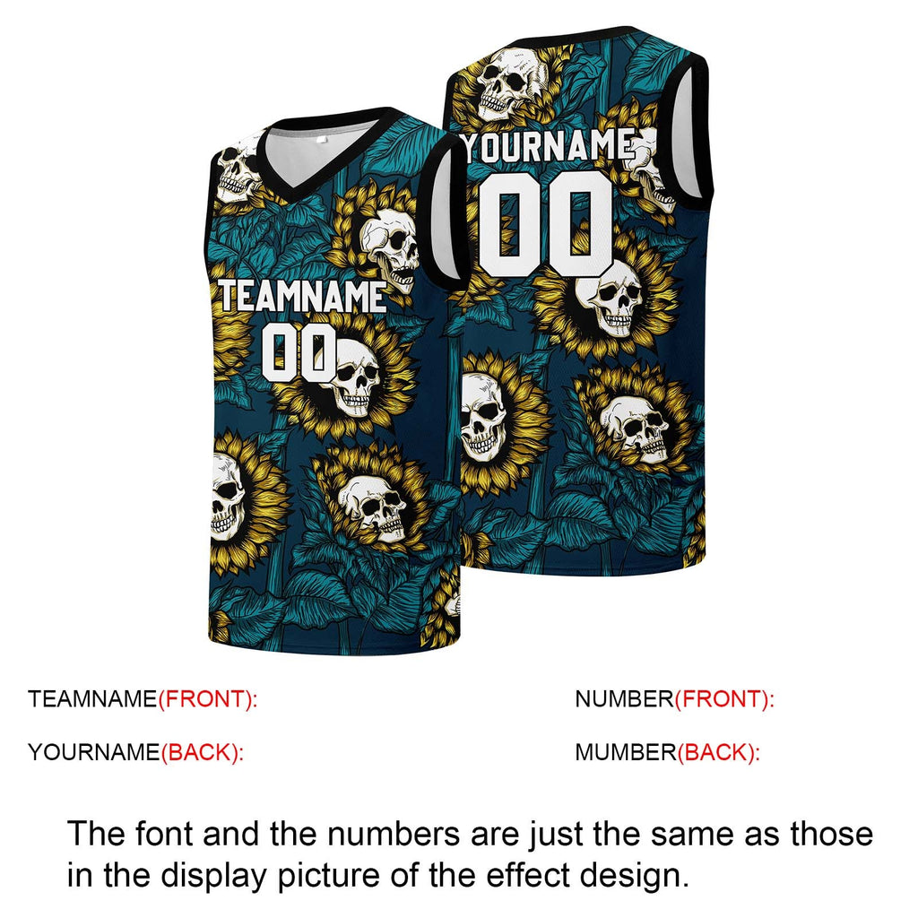 Custom basketball jersey for men and women. Stitched and printed name, number and logo Midnight Green enthsush